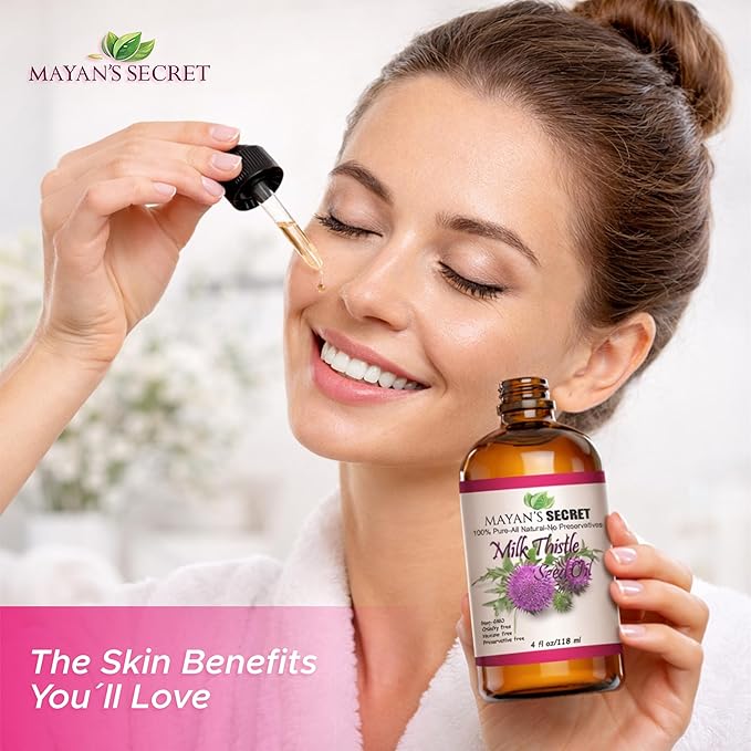 Mayan's Secret Milk Thistle Seed Oil Pure Cold Pressed Rich in Vitamin E and for Aging Skin