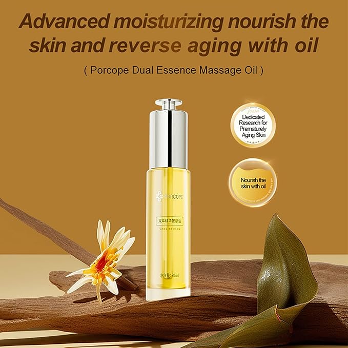 PORCOPE Facial Moisturizing Essence Oil - Facial repair, Anti-Aging and Moisturizing Facial Serum Contains Squalane Vitamin E and Plant Essential Oils Effectively Protect Your Skin 1 fl.oz/30ml