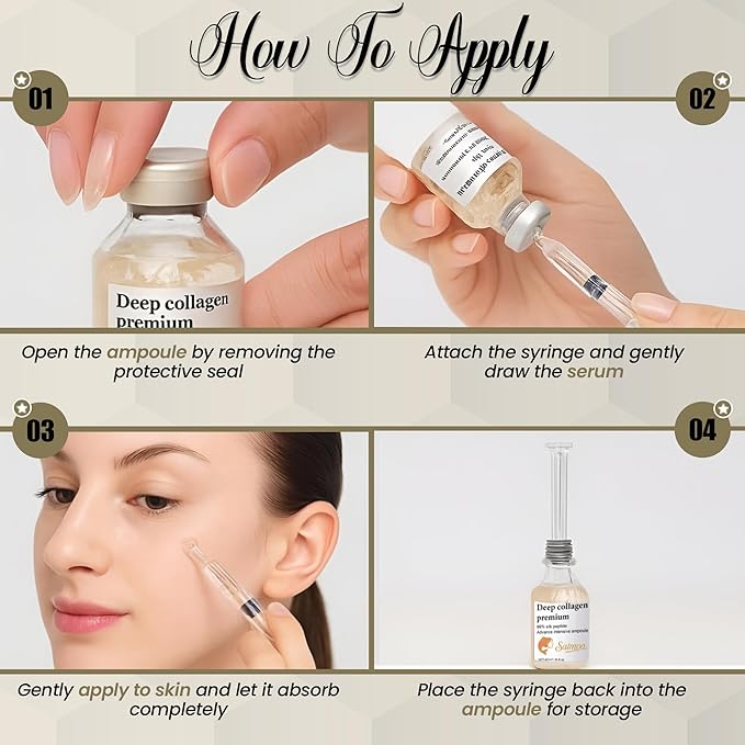 Silk Peptide Lifting Ampoule by Salmoa – Korean Anti‑Aging Serum with Collagen & 30 Peptides | Tightening, Firming, Wrinkle Repair | 72H Hydrating Peptide Complex
