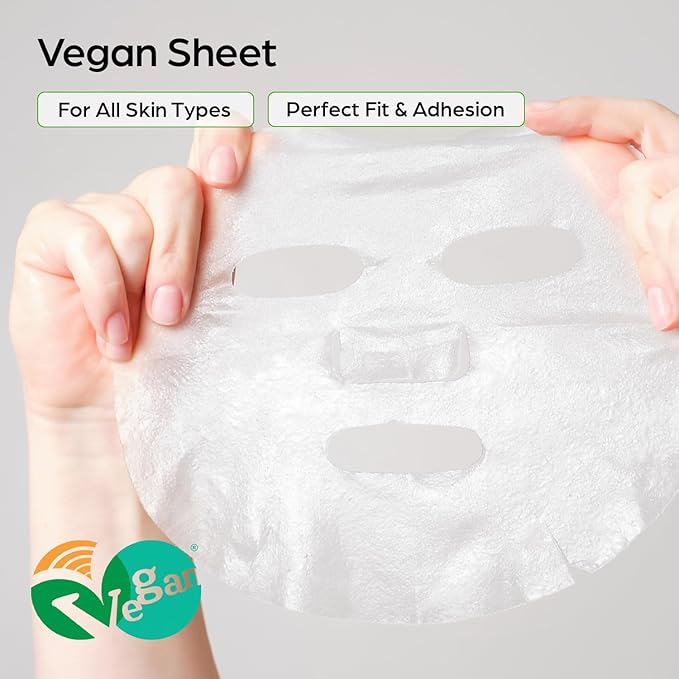SUN & GLOW VEGAN MINERAL MASK with Pearl Extract Yuzu and Eucalyptus Using Mineral-Rich Deep Sea Water Korean Home Skincare Mask (0.88oz 25g 5Packs)