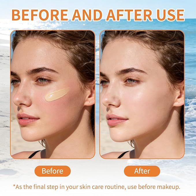 Tinted Sunscreen for Face SPF 50 Broad Spectrum, Hydrating Oil-Free Sheer Tint, No White Cast & Sweat Resistant, Tinted Moisturizer for Natural Glow, Non-Sticky Daily Sun Cream (1pc)