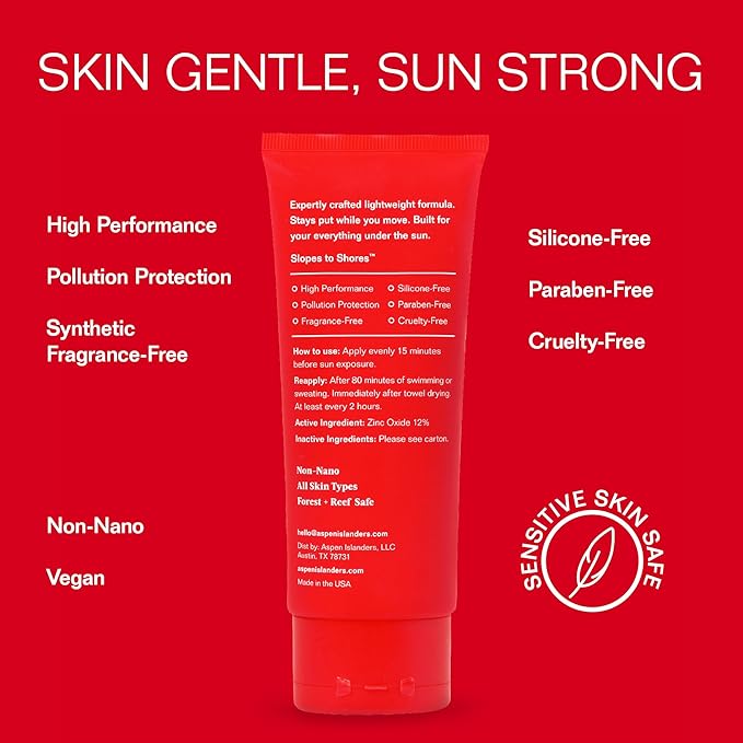 Hawaii Reef Compliant, SPF 50, No White Cast Mineral Sport Sunscreen Lotion | Face & Body | Anti-Aging | Non-Toxic | Water-Resistant | 3.4 fl oz