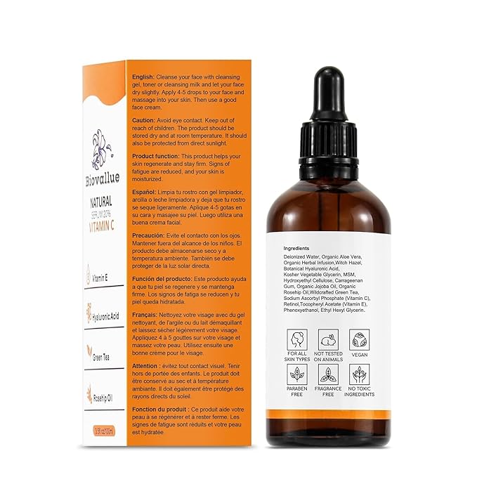 *COMPARISON WINNER* 2023 BIOVALLUE PREMIUM HYALURONIC SERUM 100ML + VITAMIN A + VITAMIN C + VITAMIN E - ALOE VERA - JOJOBA OIL + ROSE HIP OIL WITH ORGANIC INGREDIENTS.