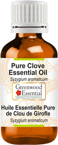 Greenwood Essential Pure Clove Essential Oil (Syzygium aromaticum Steam Distilled 5ml (0.16 oz)