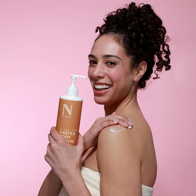 Dr. Natural Castile Body Lotion - Non-Greasy Body Cream with Shea Butter - Gentle and Soothing Lotion for Women and Men - Almond and Mandarin - 16 oz
