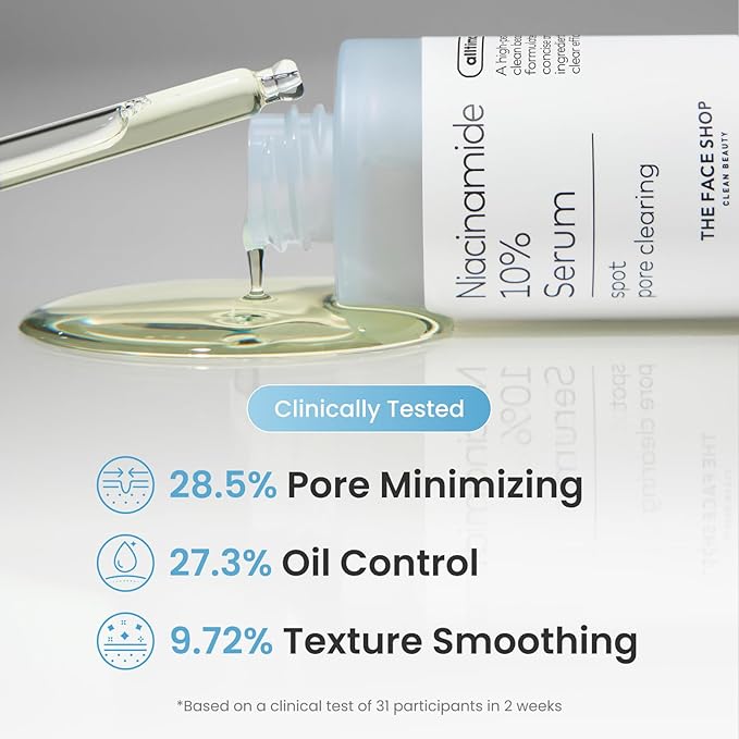 The Face Shop Alltimate Niacinamide 10% Serum for Face with Caffeine & Peptide, Korean Skin Care, Oil Control & Pores Reducer, Improve Skin Elasticity, Face Serum for Sensitive Skin, Non-comedogenic
