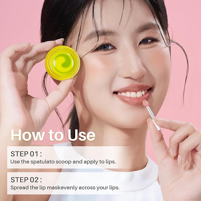 SPODARE Lip Mask, Hydrating Overnight Lip Sleeping Mask, Lip Moisturizer for Dry Cracked Lips Care, Dual-Color Lips Balm for Nourishing and Softening Lips, Minimizes Fine Lines - Lemon Mint