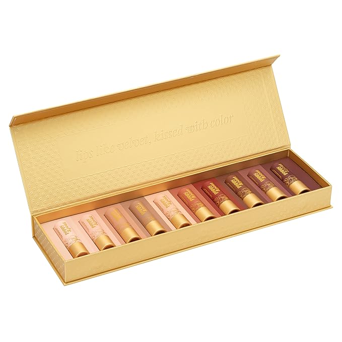 Poppy & Pout All Natural Lip Tints, Sustainable Cardboard Tubes, Hand-filled, Beeswax, Vitamin E, Coconut Oil, Cruelty Free (10pk Premium Gift Set)