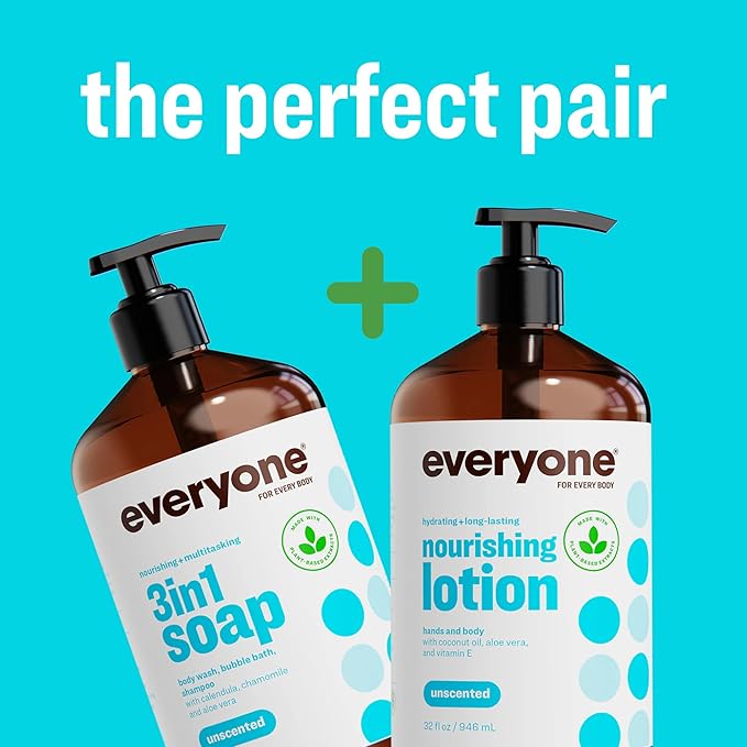 Everyone 2-in-1 Lotion for Hands/Body, 32 ounce (Pack of 1) Unscented made for Men and Women