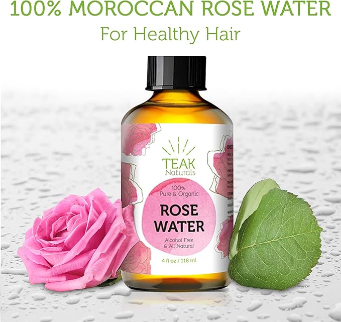 Rose Water Toner, 100% Organic Natural Moroccan Rosewater, Chemical Free, 4 oz