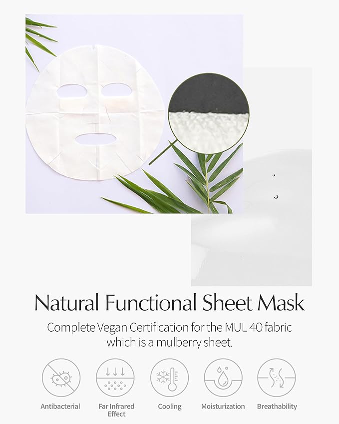 LBB Intensive Care In Serum Mask - Hypoallergenic Face Mask Sheet for Revitalizing, Long Lasting Moisturizing - Vegan Paper Mulberry Sheet - Squalane, Shea Butter, 5 Sheet