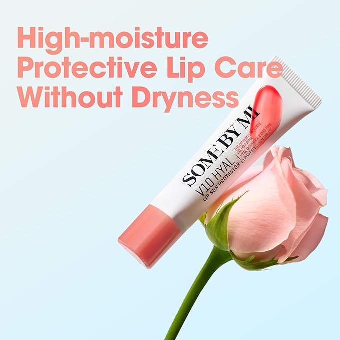 SOME BY MI V10 Hyal Lip Sun Protector Rosy – Pack of 2, 0.46oz – Korean Tinted Glow SPF 15 Sunscreen Lip Balm for Dry & Sensitive Lips – Hydrating with Hyaluronic Acid & Vitamin E – Korean Skin Care
