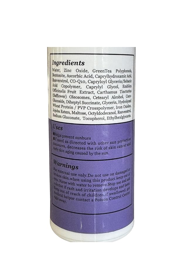 Tinted Mineral Sunscreen SPF 50 - Non Comedogenic Zinc Oxide 16.2% - No White Cast - Matte Finish Oil-Free Face Sunscreen, 1 fl oz.