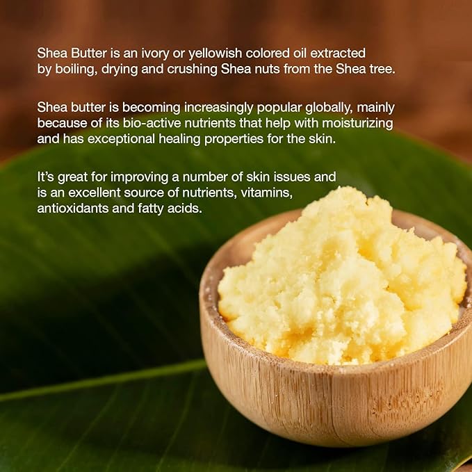 100% Pure Yellow Shea Nut Butter 14oz Unrefined & Raw Natural Moisturizer for Skin Hair & Lips, African Shea Butter Rich in Vitamins & Antioxidants No Added Color or Fragrance