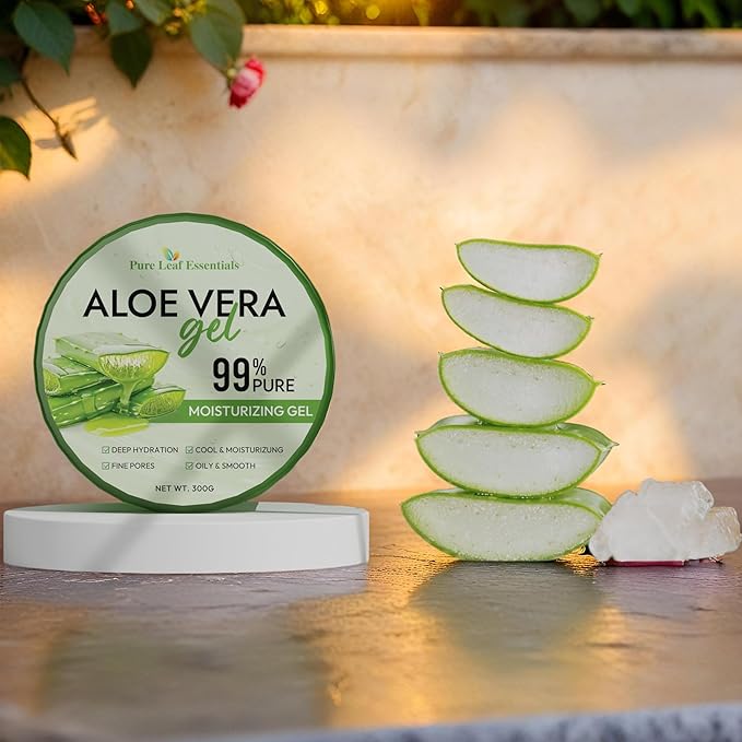 Organic Aloe Vera Gel – 99% Pure, Fresh-Harvested, Hydrating Gel for Face, Body, Hair, and Scalp, 10 oz