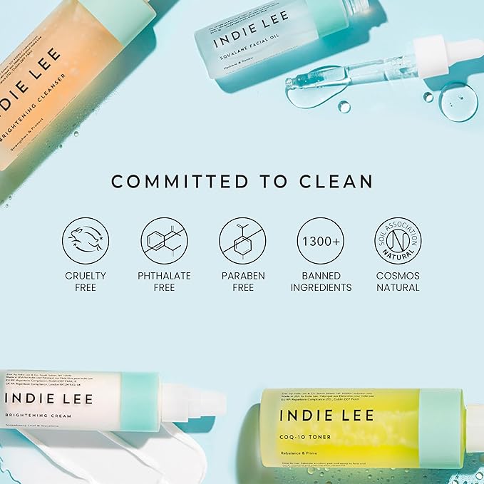 Indie Lee 100% Squalane Oil, 100% Olive-Derived Daily Multi-Use Face & Body Oil, Hydrating Non-Greasy Moisturizer for Dry Skin, Fine Lines & Wrinkles, Even Skin Tone, Brighten & Improve Texture, 10ml