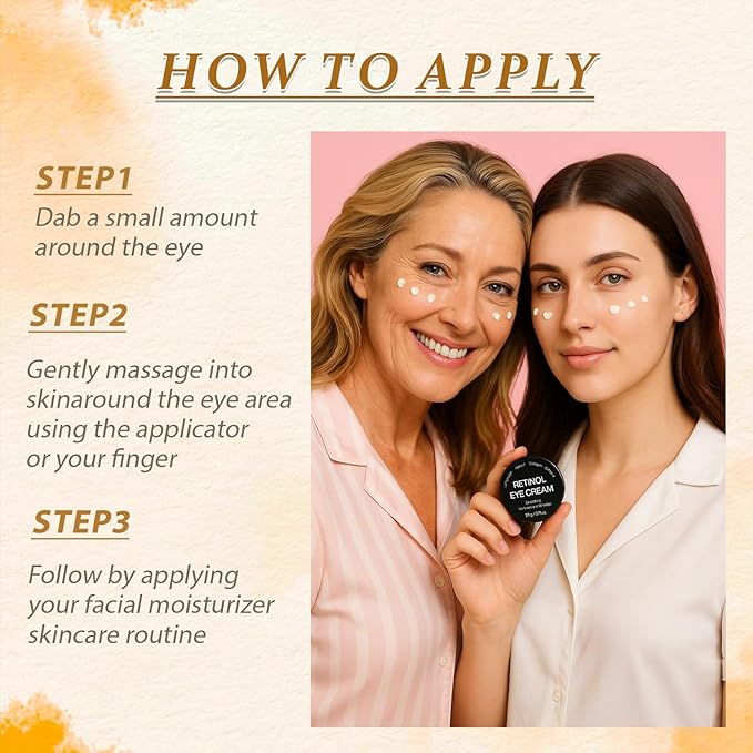 Eye Cream Retinol Under Eye Cream for Puffiness and Bags Under Eyes Dark Circles Firming Cream Tightening Lifting Sagging Skin with LIFTONIN Caffeine Collagen Peptides Vitamin E - 0.71 oz