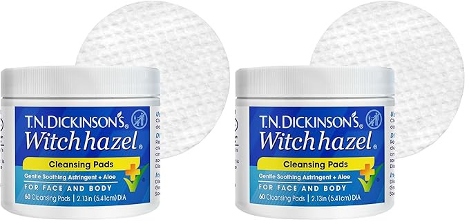 T.N. Dickinson's Witch Hazel Cleansing Pads, 60 Count (Pack of 2)