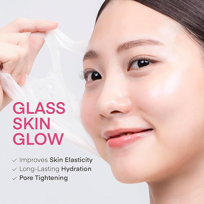 TEREZ & HONOR Korean Collagen Mask Set - 3-Piece Bundle with 4ea Bio-Collagen Face Masks, 100 ml Night Wrapping Peel-Off Mask & 60 pcs Eye Patches for Deep Hydrating, Firming & Glass Like Glow
