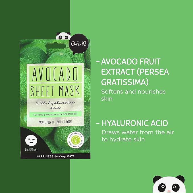 Sheet Mask - Avocado by Oh K! for Unisex - 1 Pc Mask