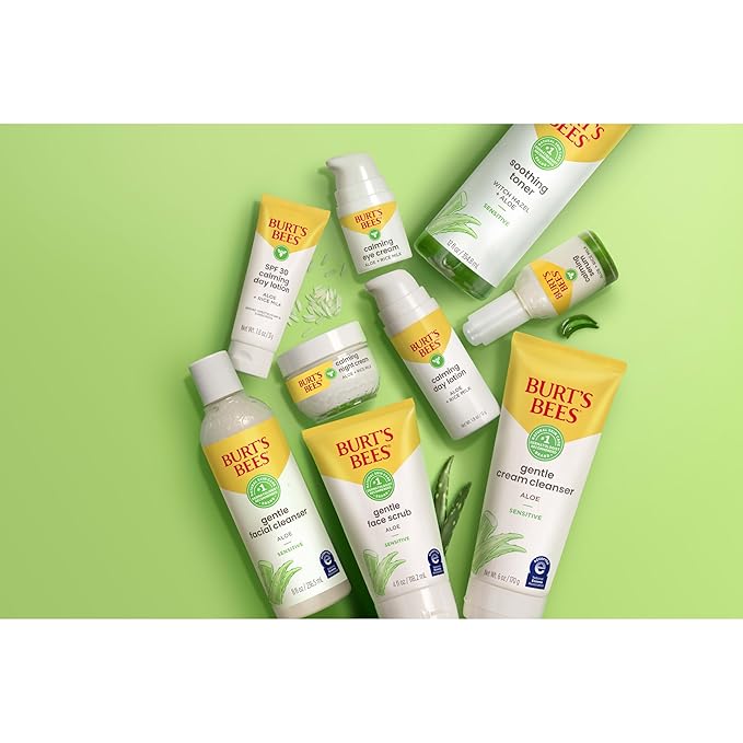 Burt's Bees Calming Eye Cream With Aloe and Rice Milk, Moisturizes Without Causing Redness or Irritation, 98.7 Percent Natural Origin Skin Care, 0.5 oz. Bottle, (Pack of 2)