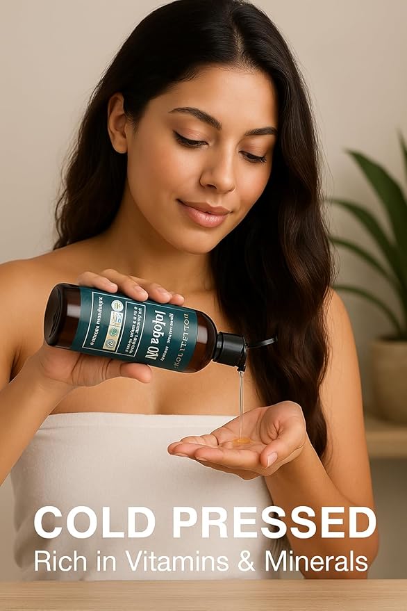 SOULSATION Organic Jojoba Oil for Skin, Hair & Face (8oz) | 100% Pure, Natural Cold Pressed - Hydrating Carrier Oil Hexane Free