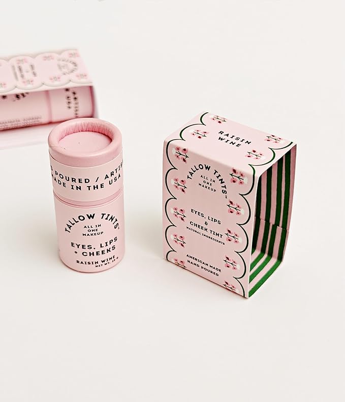 / Natural Tallow Lipstick/Tint - Buildable Natural Color (Raisin Wine)