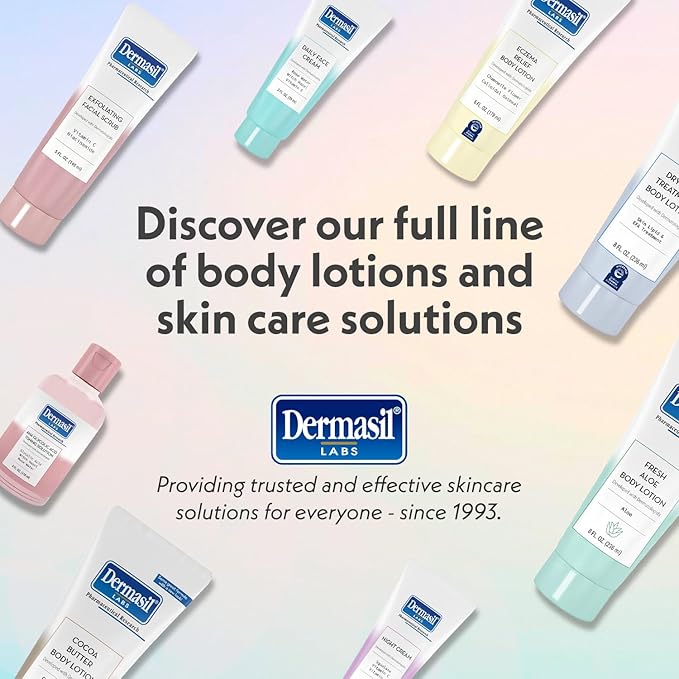 Dermasil Eczema Relief Body Lotion, 3-Pack – Non-Greasy, Fast-Absorbing, Fragrance-Free Formula with Colloidal Oatmeal and Chamomile, Cruelty-Free, 6 Oz Ea