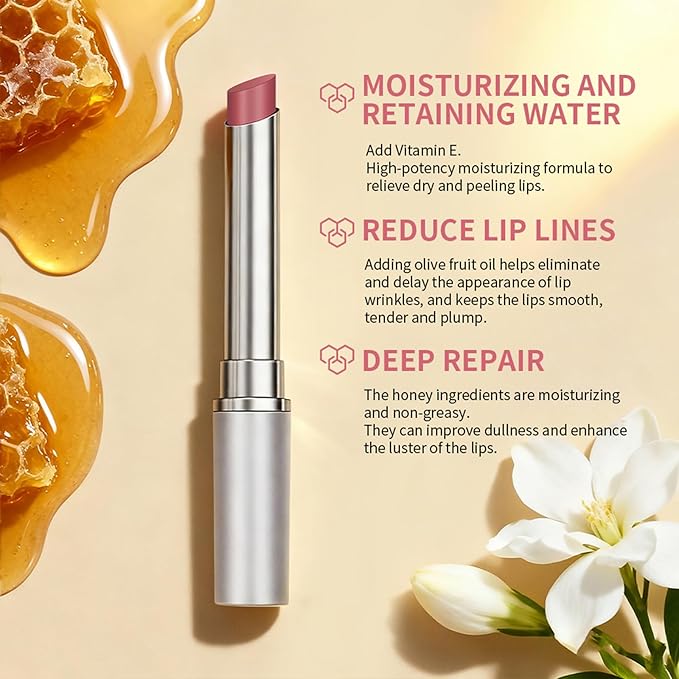 Honey Lip Tinted Lip Balm, Nourishing Hydrating Natural Color, Moisturizing Lip Care for Soft Lips for Daily Use, Enhances Lips with a Subtle Tint, Long Lasting, Lightweight (2PCS Pink, Large)