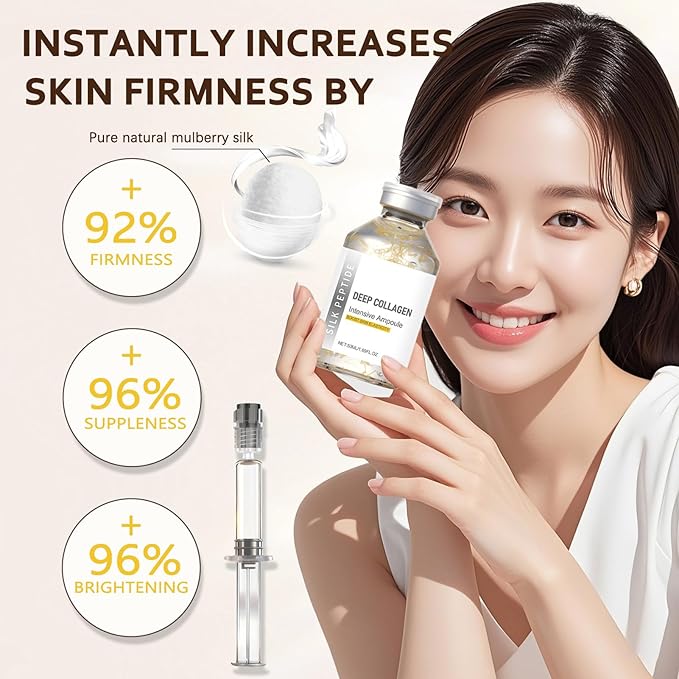 Silk Peptide Intensive Lifting Ampoule - Deep Collagen Silk Peptide Intensive Lifting Ampoule Serums for Face Tightening and Lifting, Korean Anti Aging Face Serum for Women 1.7fl.Oz/50ml (2pc)