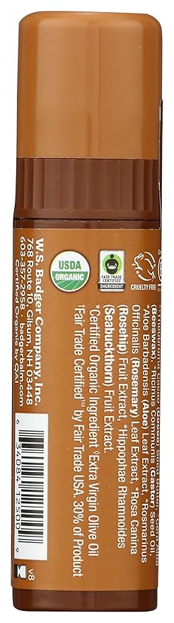 Badger, Creamy Cocoa Lip Balm Stick, 0.25 Ounce