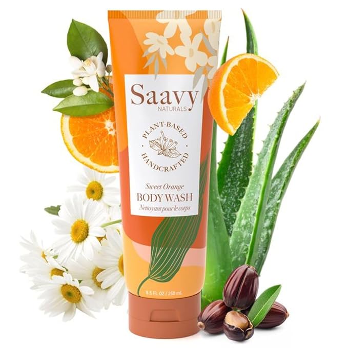 Saavy Naturals Deeply Hydrating Body Cream for Dry Skin – Nourishing Shea Butter, Plant-Based & Sustainably Sourced – Sweet Orange – 8.5 fl oz, 1 pack
