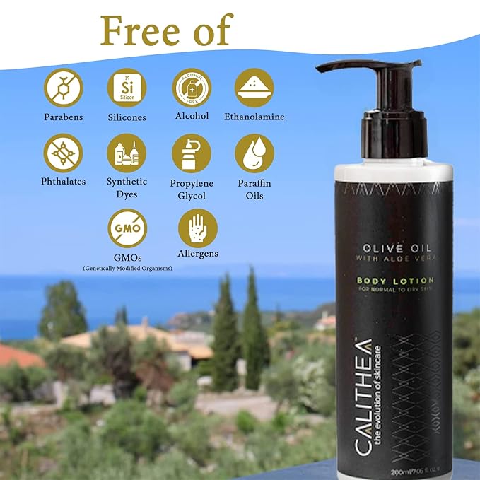 Calithea Aloe Vera Body Lotion with Olive Oil - Hydrating & Moisturizing For All Skin Types
