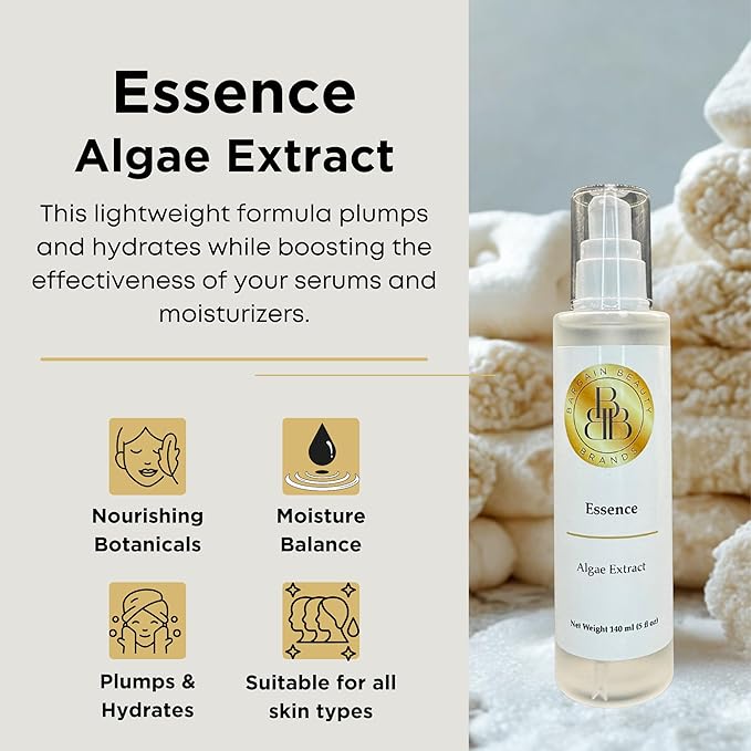 Essence – w/Glycerin & Algae Extract - Paraben Free, Vegan, Gluten Free, BHT Free, Fragrance Free – Hydrating Skin Prep– 140 ml / 5 fl oz