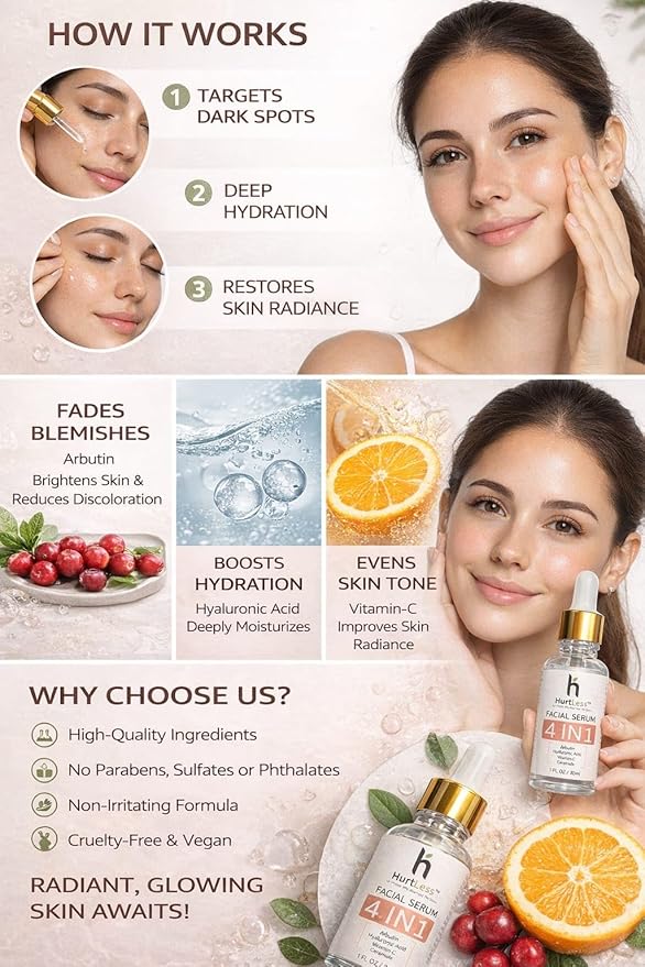 Hyaluronic Acid Face Serum with Niacinamide – Deep Hydration Serum for Dry & Sensitive Skin – Reduce Fine Lines – Fragrance Free, Paraben Free, Daily Use Skin Care