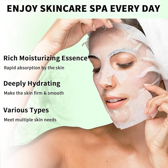12 Pack Face Masks Skincare Sheet Face Masks for Teens Girls Women, Hydrating Face Mask, Face Mask Set Easter Basket Stuffers for Teens Girls Kids, Pamper Gifts for Women, Perfect for Sleepovers