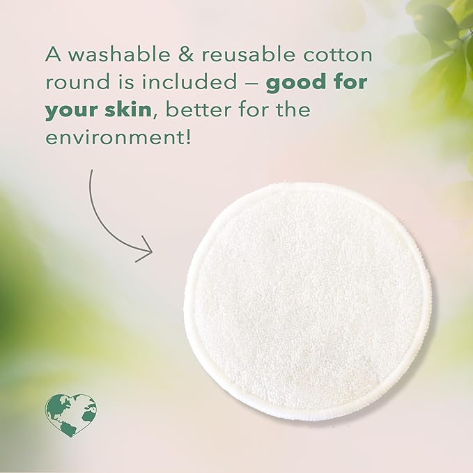 Nourish Organic Body Lotion, Unscented – Hydrating Body Lotion for Dry Skin with Certified Organic Aloe Vera, Shea Butter, Coconut Oil & Cocoa Butter + Washable Cotton Round (2 Piece Set)