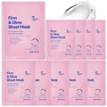 Firm & Glow Sheet Mask with Vegan Collagen Semi-Gel Sheet Biodegradable 100% Cellulose Semi-Gel Sheet for Anti-Aging Hydration Elasticity Peptide Complex-9 Niacinamide 10 Count