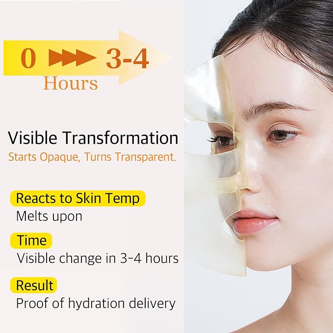 Re.SPN Vegan Cica PDRN Glass Glow Hydrogel Mask - [205% Glow Boost] 4EA, Glutathione & Sodium DNA for Repair, Hydrating & Plumping Korean Face Mask, Firming