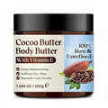 Grospe Cocoa Butter Body Butter for Women & Men 100% Raw & Unrefined Body Cream with Vitamin E Deep Moisturizing Body Lotion for Extremely Dry Skin Natural Daily Body Care Moisturizer - 7.05 Oz