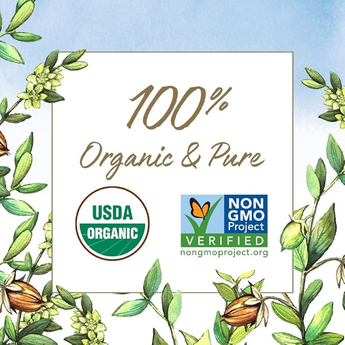 Garden of Life Jojoba Oil 100% Organic & Pure Golden Jojoba Oil for Hair, Skin and Face - Cold Pressed Body Oil, Massage, or Use as a Carrier Oil for Making Lip Balms & Body Butters, 4 fl
