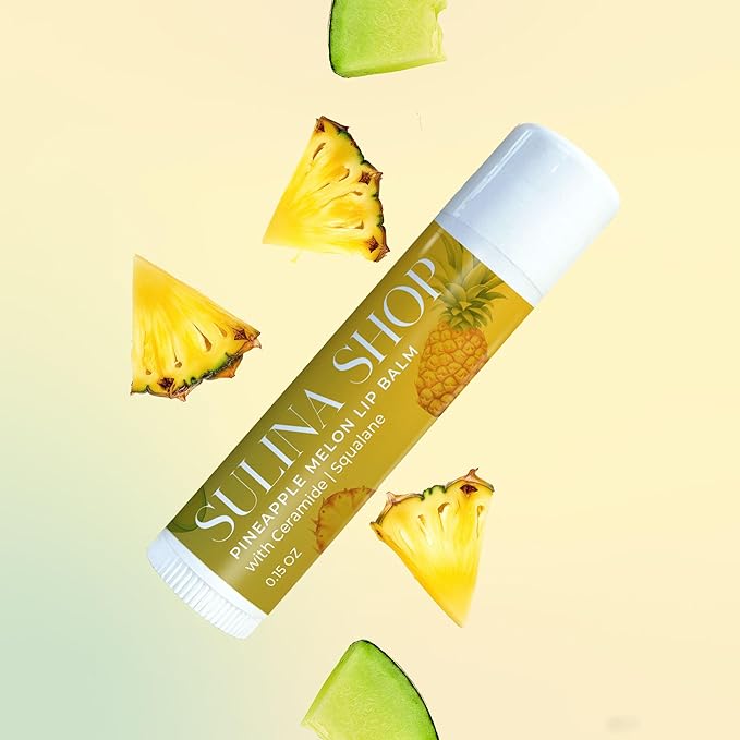Pineapple Lip Balm Hydrating for Dry, Cracked Lips, Beeswax Lip Moisturizer Stick, Soothe Dryness, Restores Smoothness & Barrier Protection, Natural & Instant Moisture, Sweet Lip Therapy - 0.15 Fl oz