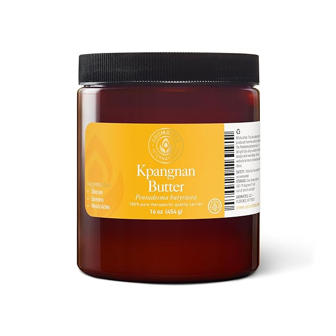 Aromatics International Kpangnan Butter 16oz | Natural Moisturizing Butter for Skin, Hair, and Body | Rich in Essential Fatty Acids and Antioxidants | Vegan and Organic