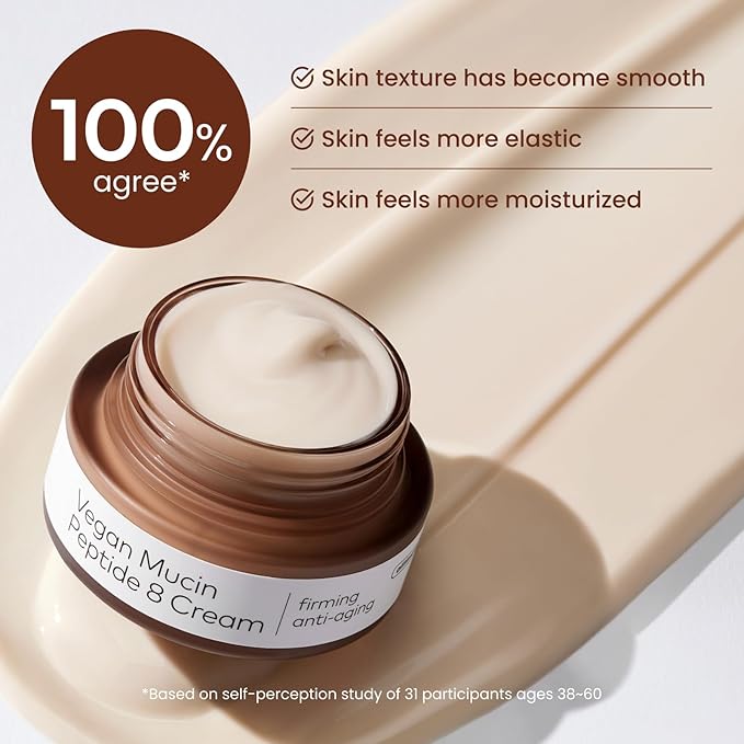 The Face Shop 8 Peptide Moisturizer, Vegan Mucin for Nourishing & Firming, Moisturizing Cream for All Skin Types, Korean Skin Care, 50 ml / 1.69fl. oz