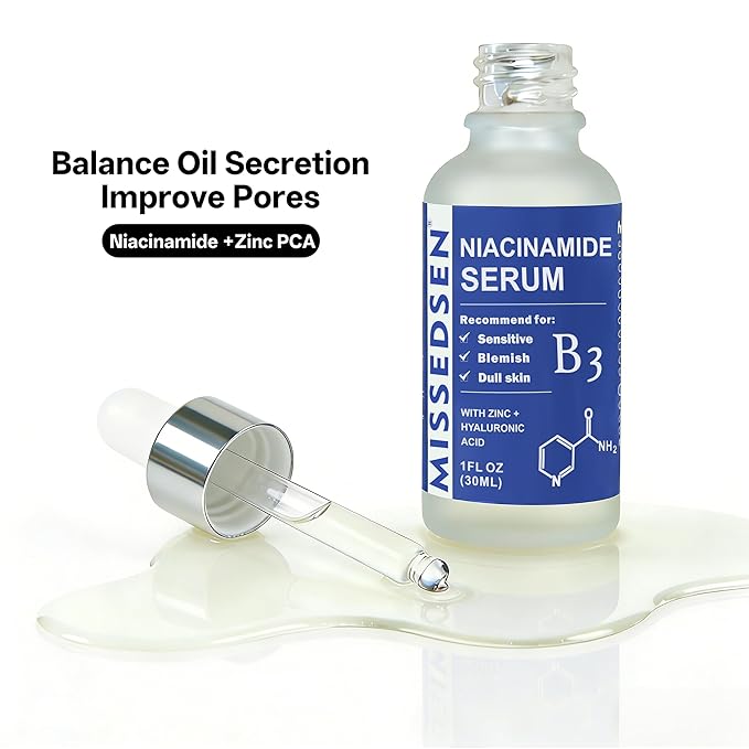 Niacinamide Serum for Face with Zinc & Hyaluronic Acid,Smoothes Wrinkles,Improves Elasticity,Firms Skin 1 Oz for Face Care, Daily Use