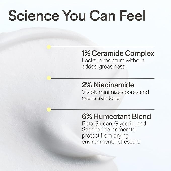 Skinfix Ceramide Prime Whipped Cream - 1.7 oz - Lightweight Moisturizer for Face with Niacinamide + Peptides - Non-Comedogenic, Fragrance Free, Vegan, Cruelty Free