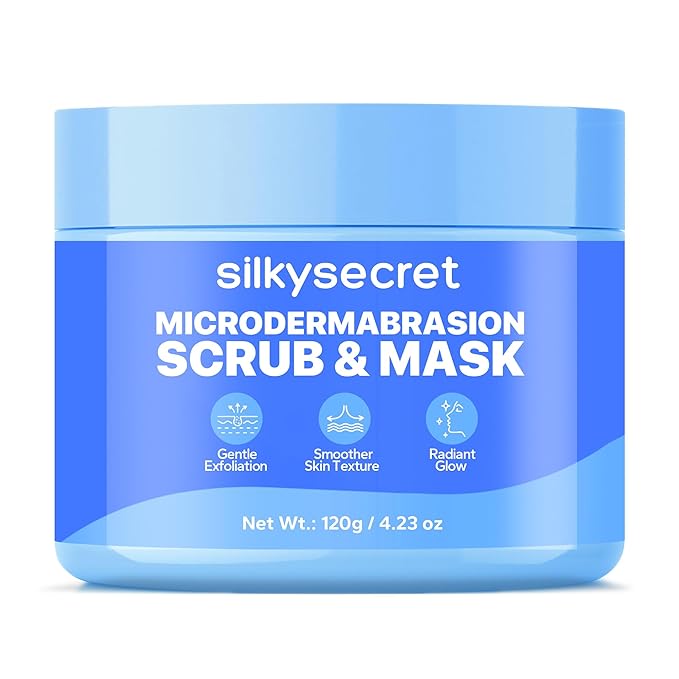 SilkySecret Face Exfoliator (4.23 Oz), Face Scrub, Microdermabrasion Facial Scrub Exfoliator with Natural Pumice, Peptides & Botanical Extracts, Facial Exfoliator for Smooth and Refreshed Skin