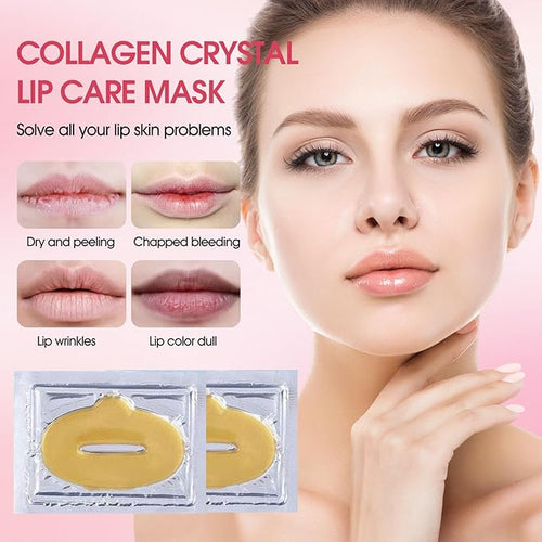 30 pieces of Moisturizing Collagen Crystal Lip Mask - Anti-Ageing & Anti Chapped, Reduce lip Wrinkles, Fade Lip Color, Make Skin Smooth (Gold)