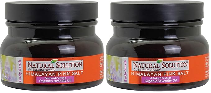 WBM Himalayan Salt Body Scrub with Organic Lavender Oil, Relaxing and Purifying Deep Cleansing – 12.3 oz (Pack of 2)