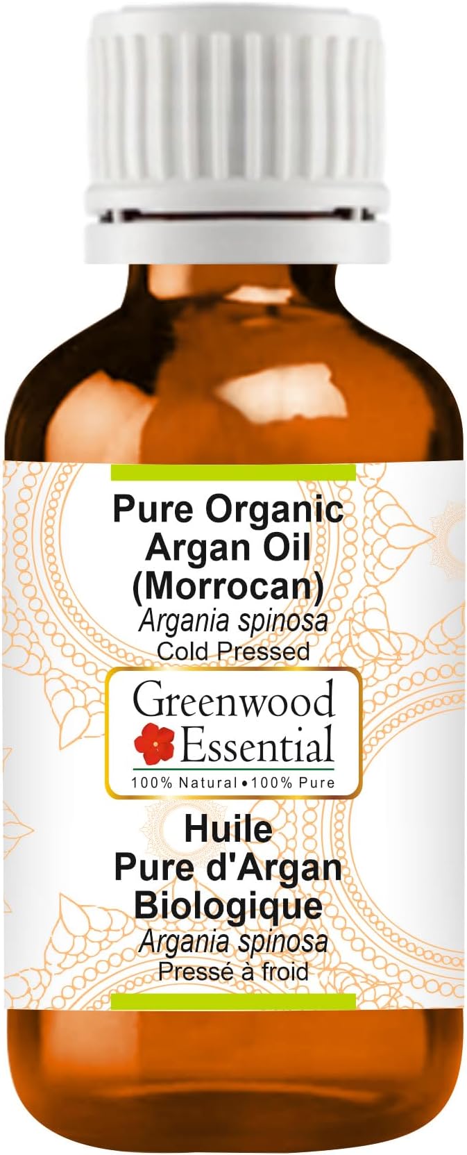 Greenwood Essential Pure Organic Argan (Moroccan) Oil (Argania spinosa) Cold Pressed 50ml (1.69 oz)